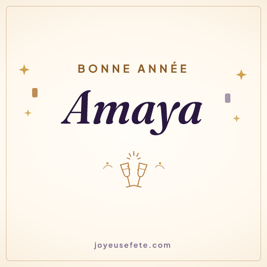 Image carrée « Bonne année Amaya » pour WhatsApp