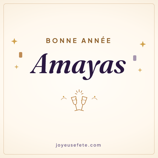 Image carrée « Bonne année Amayas » pour WhatsApp