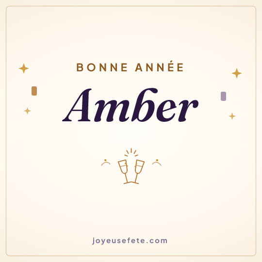Image carrée « Bonne année Amber » pour WhatsApp