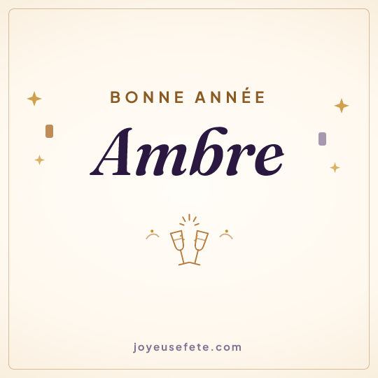 Image carrée « Bonne année Ambre » pour WhatsApp