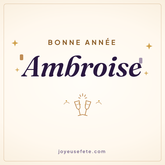 Image carrée « Bonne année Ambroise » pour WhatsApp