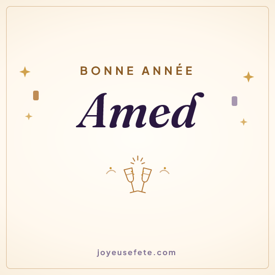Image carrée « Bonne année Amed » pour WhatsApp
