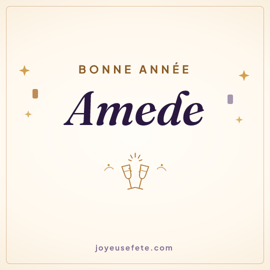 Image carrée « Bonne année Amede » pour WhatsApp