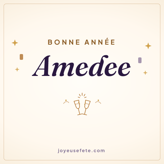 Image carrée « Bonne année Amedee » pour WhatsApp