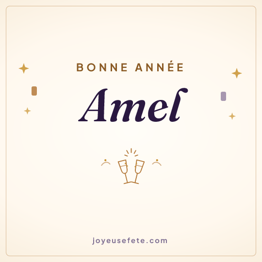 Image carrée « Bonne année Amel » pour WhatsApp