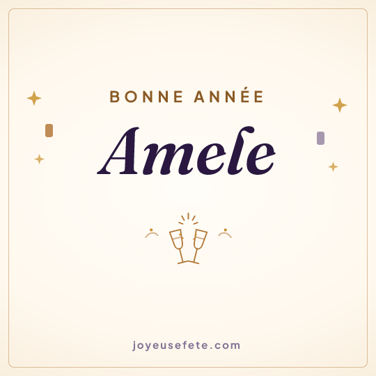 Image carrée « Bonne année Amele » pour WhatsApp
