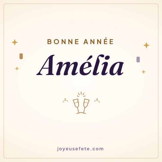 Image carrée « Bonne année Amélia » pour WhatsApp