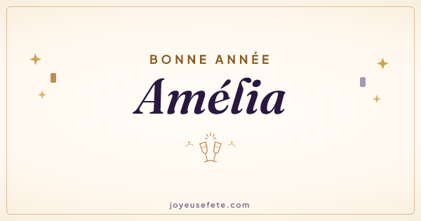 Image « Bonne année Amélia » au format large
