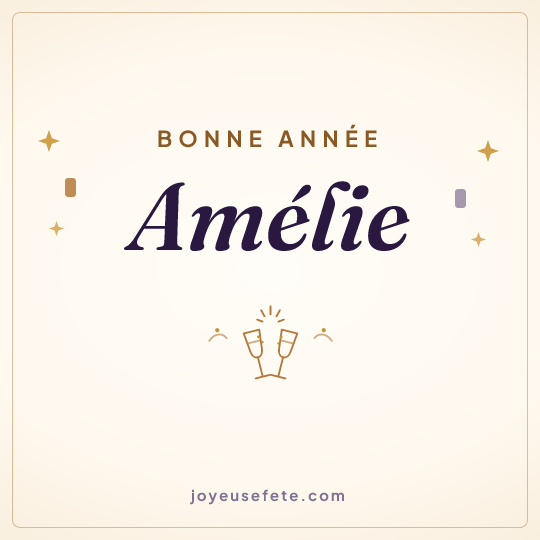 Image carrée « Bonne année Amélie » pour WhatsApp