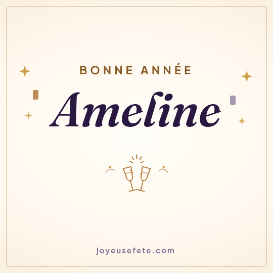 Image carrée « Bonne année Ameline » pour WhatsApp
