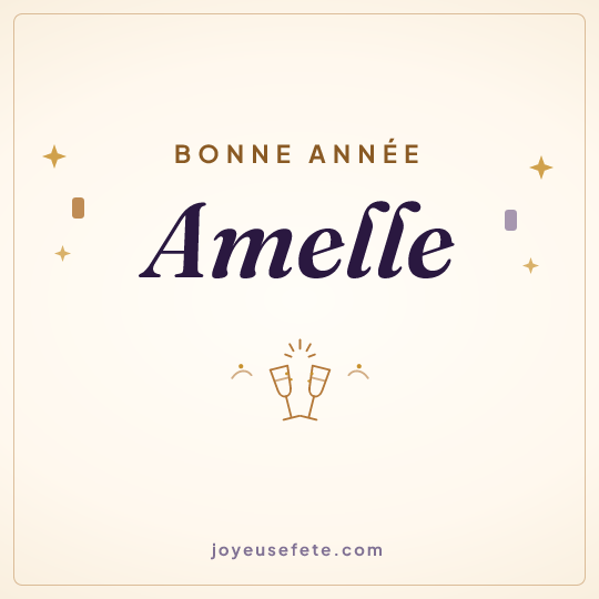 Image carrée « Bonne année Amelle » pour WhatsApp