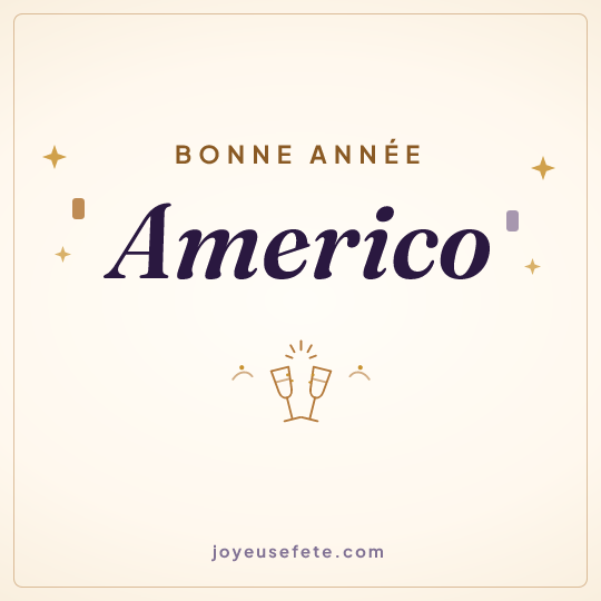 Image carrée « Bonne année Americo » pour WhatsApp