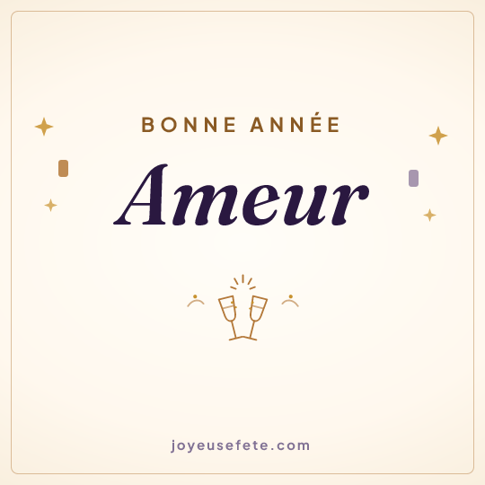 Image carrée « Bonne année Ameur » pour WhatsApp
