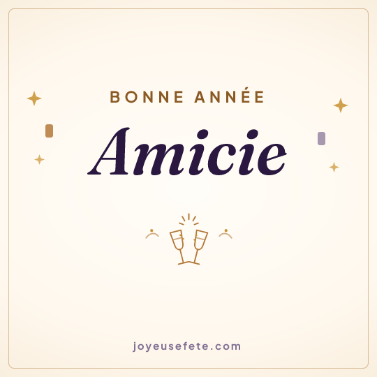 Image carrée « Bonne année Amicie » pour WhatsApp