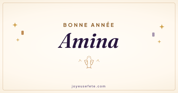 Image « Bonne année Amina » au format large