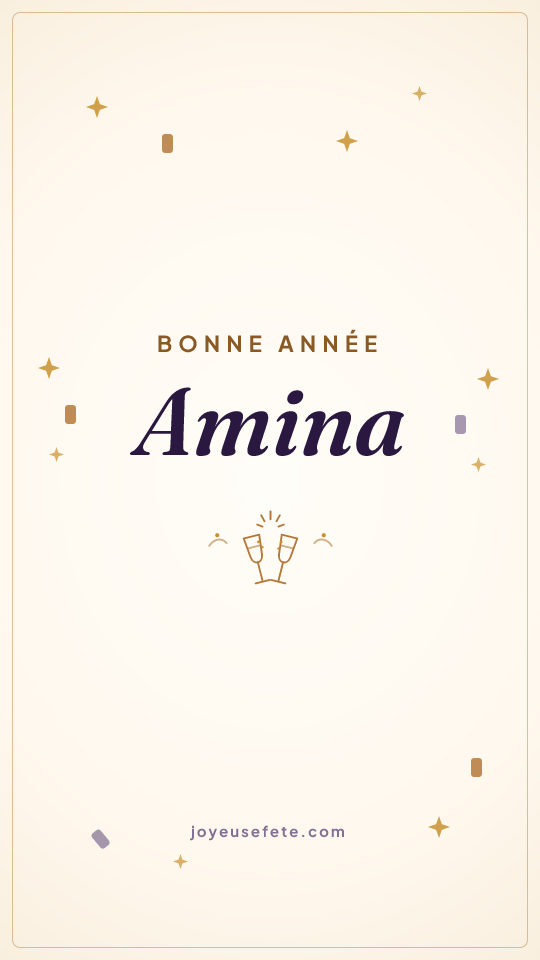 Image « Bonne année Amina » au format story