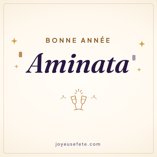 Image carrée « Bonne année Aminata » pour WhatsApp