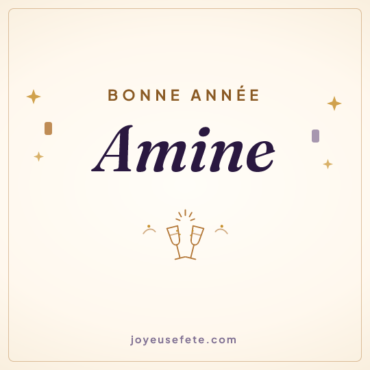 Image carrée « Bonne année Amine » pour WhatsApp