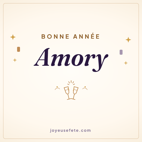 Image carrée « Bonne année Amory » pour WhatsApp