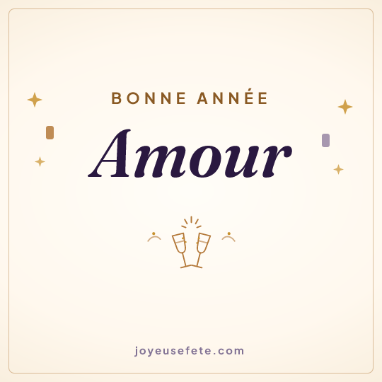 Image carrée « Bonne année Amour » pour WhatsApp