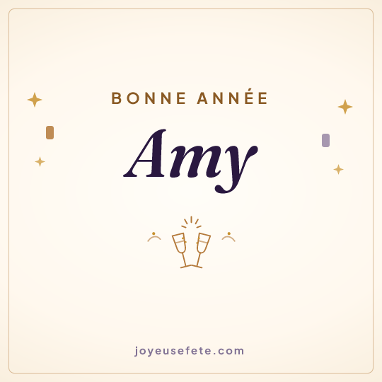 Image carrée « Bonne année Amy » pour WhatsApp