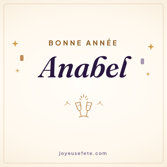 Image carrée « Bonne année Anabel » pour WhatsApp