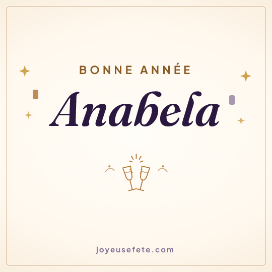 Image carrée « Bonne année Anabela » pour WhatsApp
