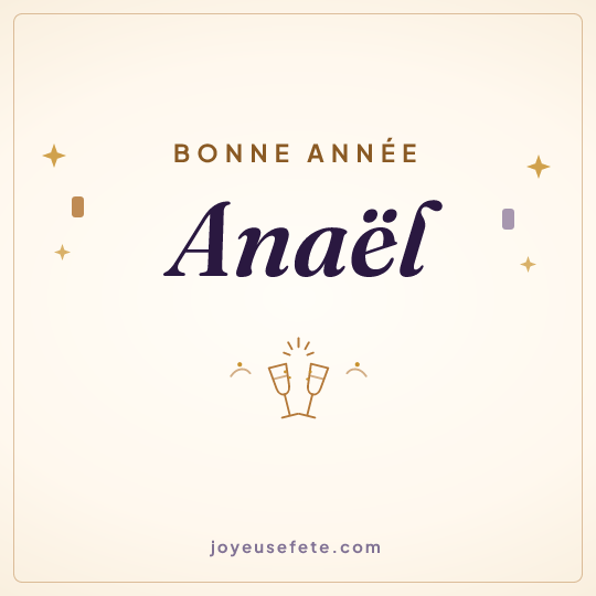 Image carrée « Bonne année Anaël » pour WhatsApp