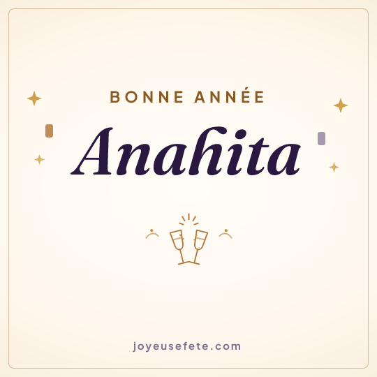 Image carrée « Bonne année Anahita » pour WhatsApp