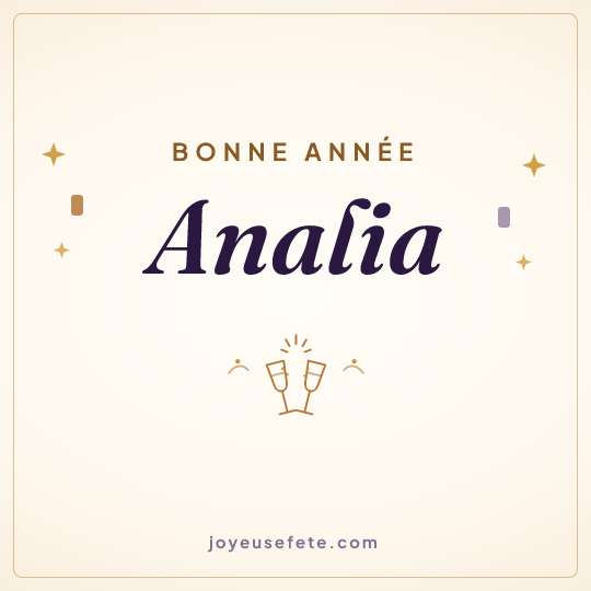 Image carrée « Bonne année Analia » pour WhatsApp