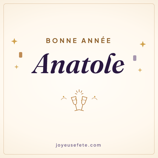Image carrée « Bonne année Anatole » pour WhatsApp
