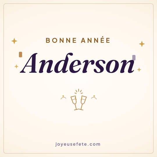 Image carrée « Bonne année Anderson » pour WhatsApp