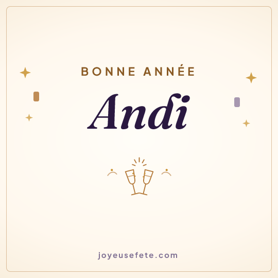 Image carrée « Bonne année Andi » pour WhatsApp