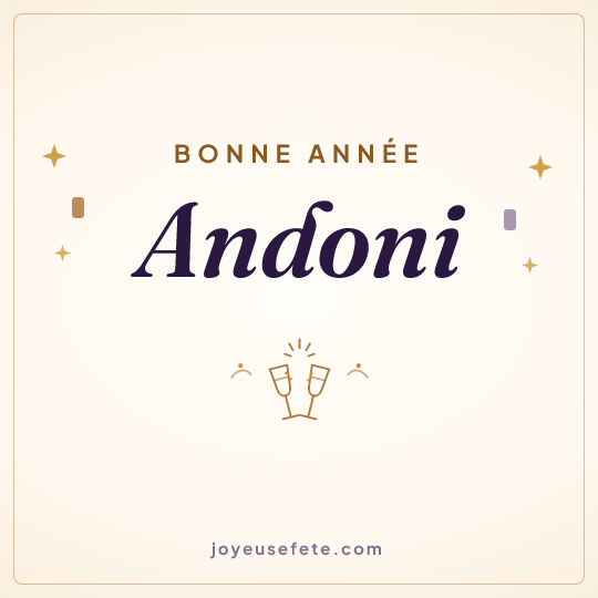 Image carrée « Bonne année Andoni » pour WhatsApp