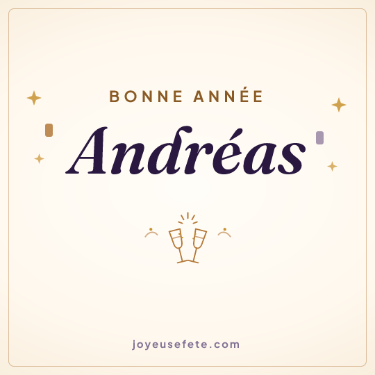 Image carrée « Bonne année Andréas » pour WhatsApp