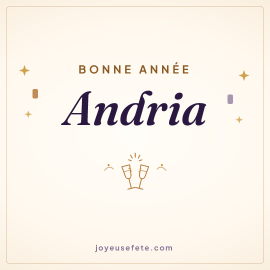 Image carrée « Bonne année Andria » pour WhatsApp