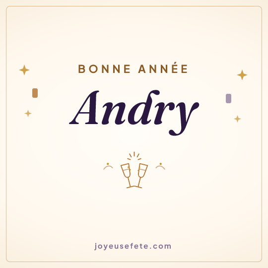 Image carrée « Bonne année Andry » pour WhatsApp