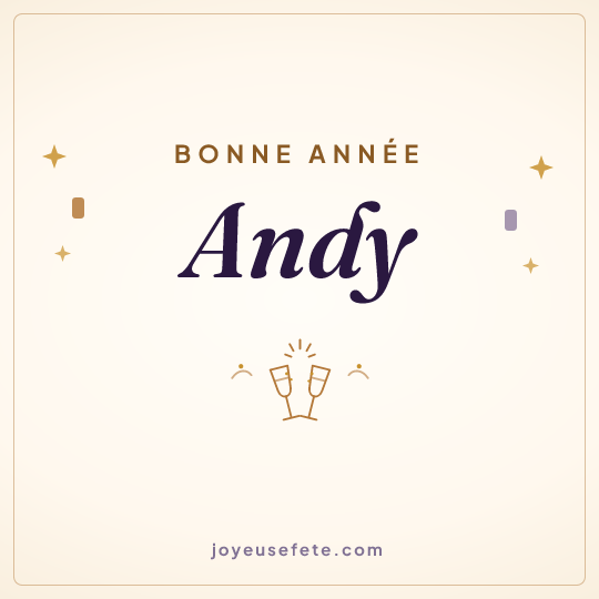 Image carrée « Bonne année Andy » pour WhatsApp
