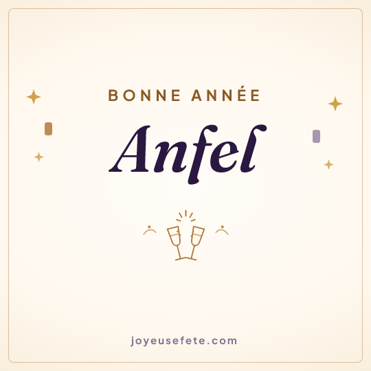 Image carrée « Bonne année Anfel » pour WhatsApp
