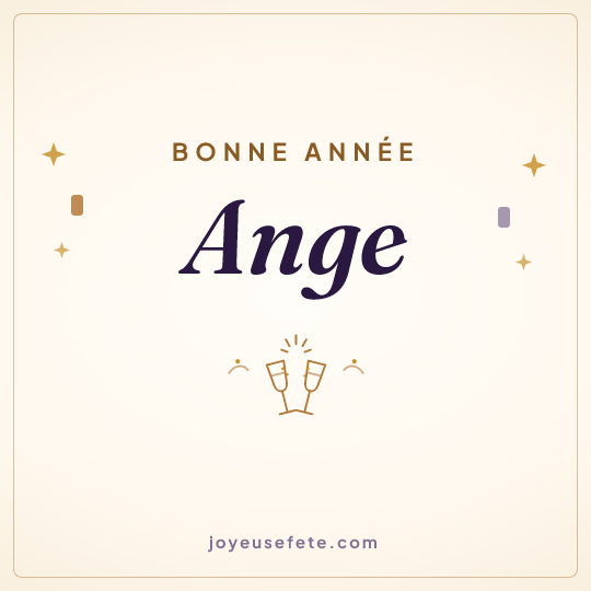 Image carrée « Bonne année Ange » pour WhatsApp