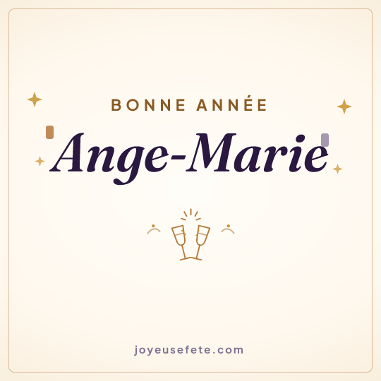 Image carrée « Bonne année Ange-Marie » pour WhatsApp
