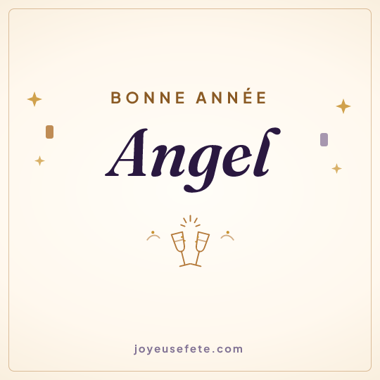 Image carrée « Bonne année Angel » pour WhatsApp