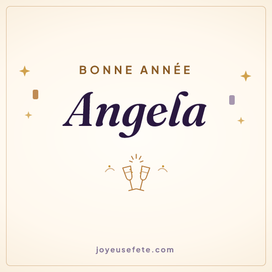 Image carrée « Bonne année Angela » pour WhatsApp