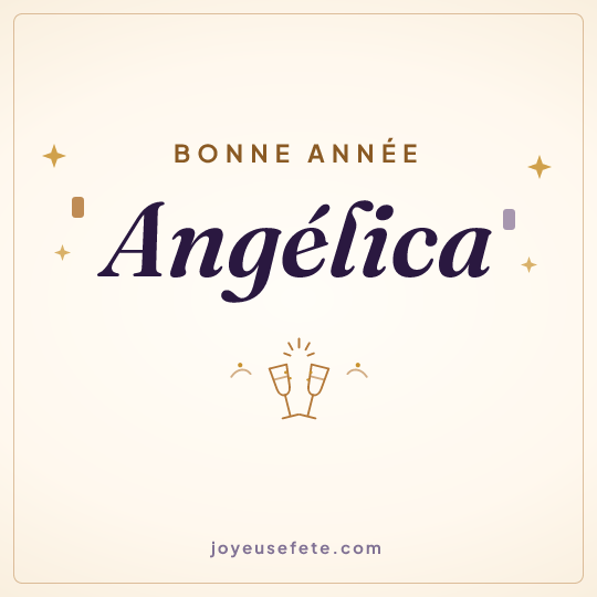 Image carrée « Bonne année Angélica » pour WhatsApp