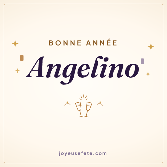Image carrée « Bonne année Angelino » pour WhatsApp
