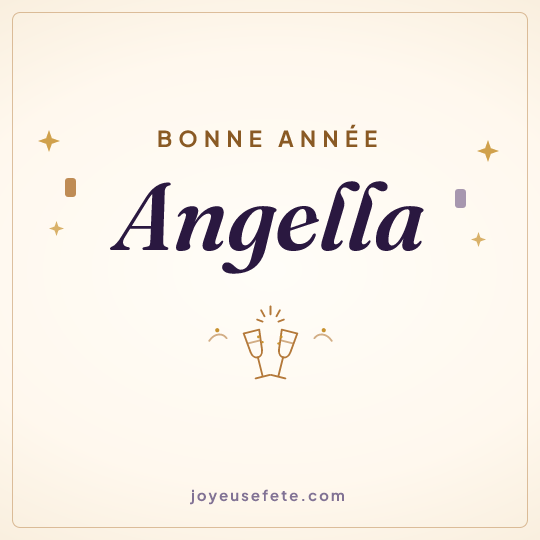 Image carrée « Bonne année Angella » pour WhatsApp