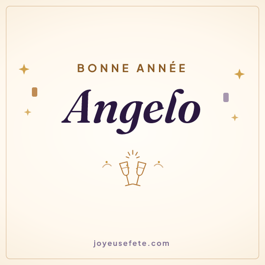 Image carrée « Bonne année Angelo » pour WhatsApp