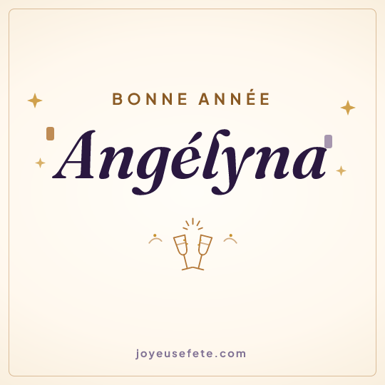 Image carrée « Bonne année Angélyna » pour WhatsApp