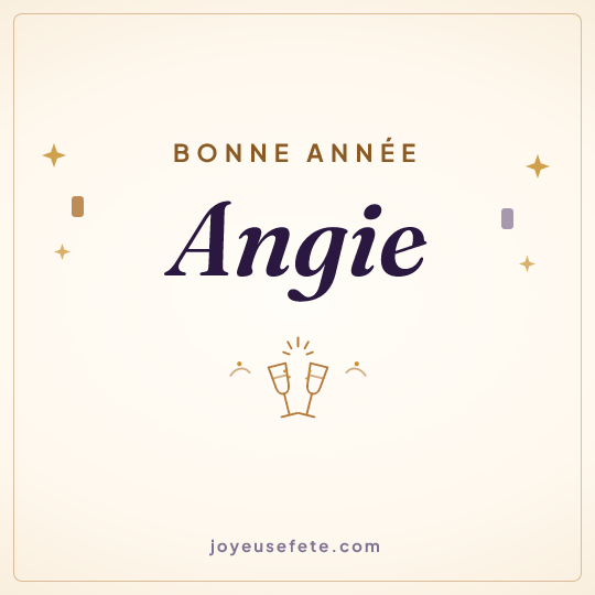 Image carrée « Bonne année Angie » pour WhatsApp