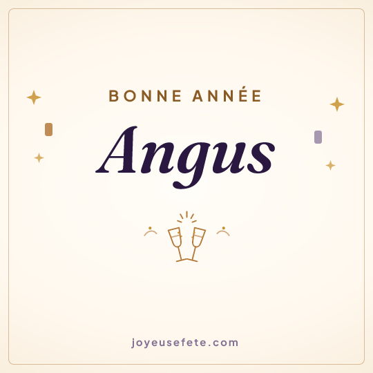Image carrée « Bonne année Angus » pour WhatsApp